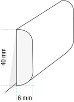 Equipped Sockelleiste 0034  (40 x 2600 x 6mm) - weiss