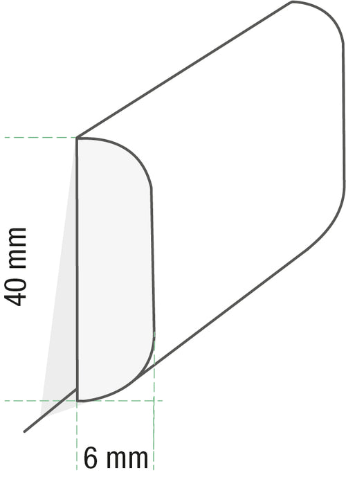 Equipped Sockelleiste 0034  (40 x 2600 x 6mm) - weiss