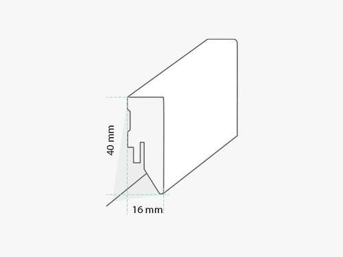Equipped Sockelleiste 40mm 0036 Weiss (Weimarer Leiste)