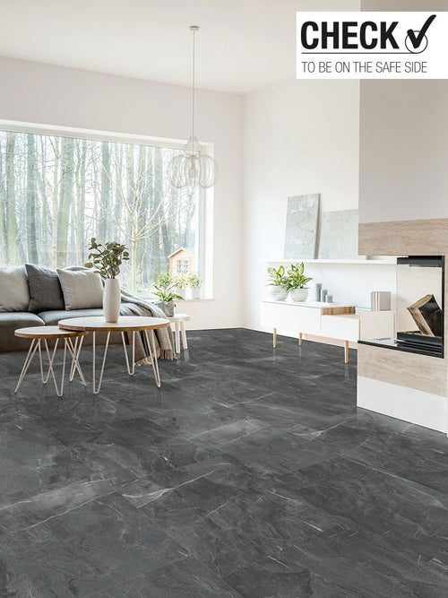 Click-Vinyl CHECK One 2159 Levin Marmor Hochglanz-Fliese XL inkl. Trittschall Standard